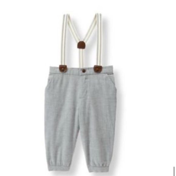 Janie and Jack baby suspender pants gray 0/3m newborn - Picture 1 of 3